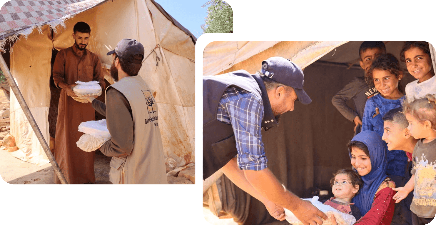 "Iftar distribution in Syrian refugee camps"